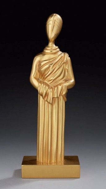 Giorgio de Chirico (1888-1978) (d'après) 
"La musa"
Sculpture en bronze
Edition Artcurial,...