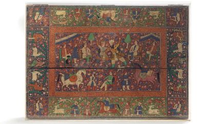 null Coffret aux scènes mythologiques, Cachemire, XIXe siècle
Rectangulaire en bois...