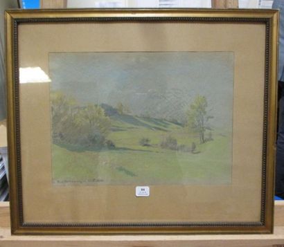 HANS RICHARD VON VOLKMANN (1860-1927) 
Paysage
Pastel, signé en bas à gauche et daté...