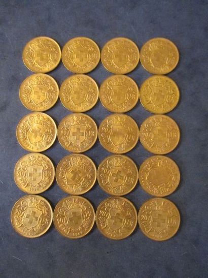 null Vingt Pièces de 20 Francs Suisse en or(*)