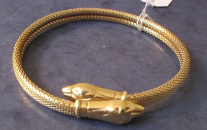 null Bracelet à tête de serpent en or jaune 18k, pds: 33 g.