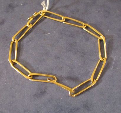 null Bracelet en or jaune 18k à maillons ovales, pds: 6 g.