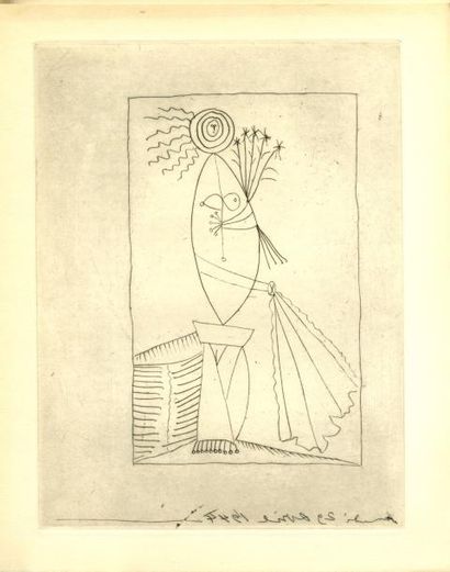 • PICASSO ROBERT GODET L'Âge du soleil.
Deux gravures de Picasso dont une en frontispice...