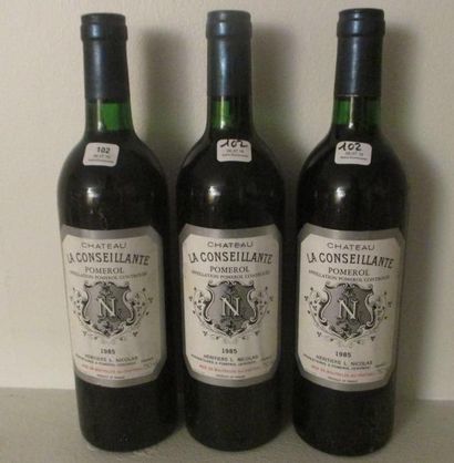 null 3 bouteilles CH. LA CONSEILLANTE, Pomerol 	1985 (es) 


