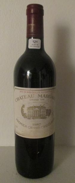 null 1 bouteille CH. MARGAUX, 1° cru Margaux 1987	 (fânée) 

