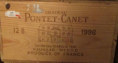 null 12 bouteilles CH. 	PONTET-CANET, 5° cru Pauillac 1996	 cb 

