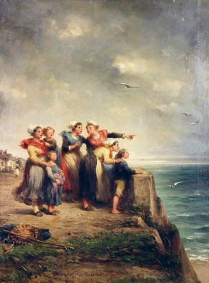 null Adolphe LELEUX (1812-1891)

Le retour du pêcheur, Bretagne

Huile sur toile,...