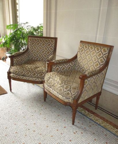 null Paire de bergères et paire de fauteuils en bois naturel

Style Louis XVI