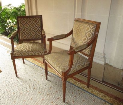 null Paire de bergères et paire de fauteuils en bois naturel

Style Louis XVI