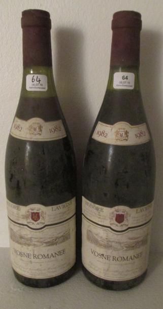 2 bouteilles VOSNE-ROMANEE H. Lavigne 1982	...