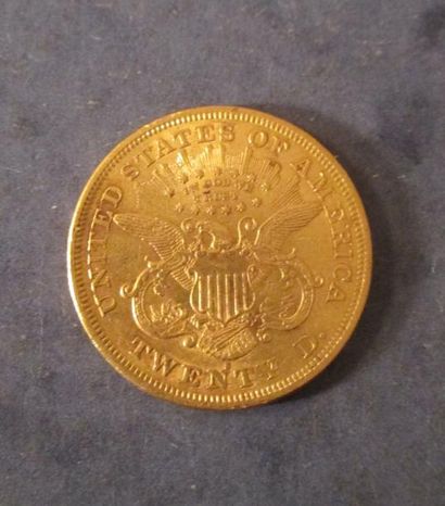 null (*) Une pièce de 20 dollars en or "Liberty head" 1875