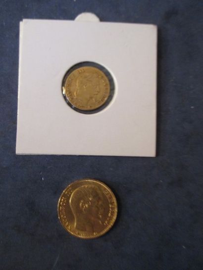 null (*) Une pièce de 20 FF 1860 et une pièce de 5 FF 1863 en or