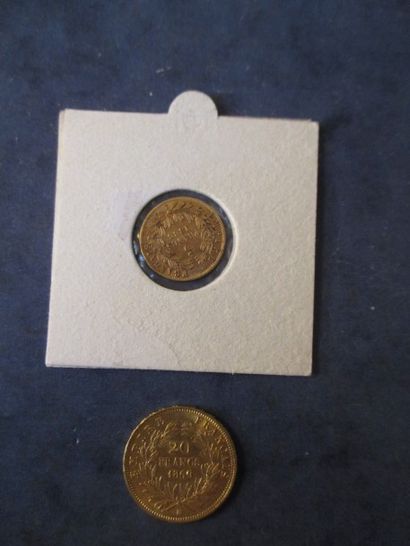 null (*) Une pièce de 20 FF 1860 et une pièce de 5 FF 1863 en or