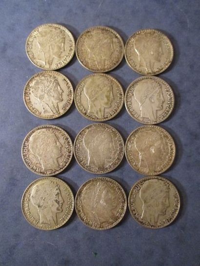 null (*) Douze pièces de 20 FF Turin en argent