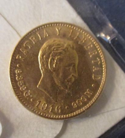null (*) Une pièce de 5 pesos en or Cuba 1916