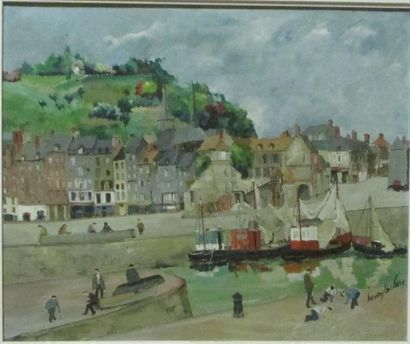Henry LECLERC (1905-1970) "Port de Honfleur"

Huile sur toile signée en bas à droite

38...