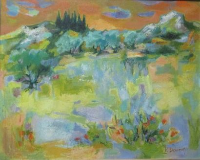 ROBERT DEBIEVE (1926-1994) "Les oliviers du Pioch"

Huile sur toile signée en bas...