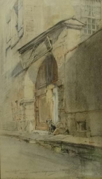 Charles JOUAS (1866-1942). "La maison natale de Huysmans, rue Suger". 

Crayon gras...