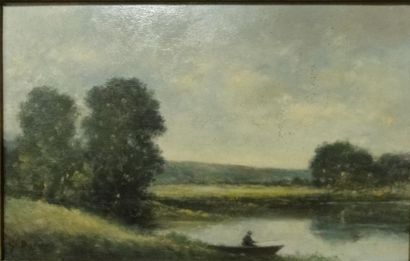 Georges DALLIER (XIXème siècle). Barque de pêcheur sur la rivière.

Huile sur panneau...
