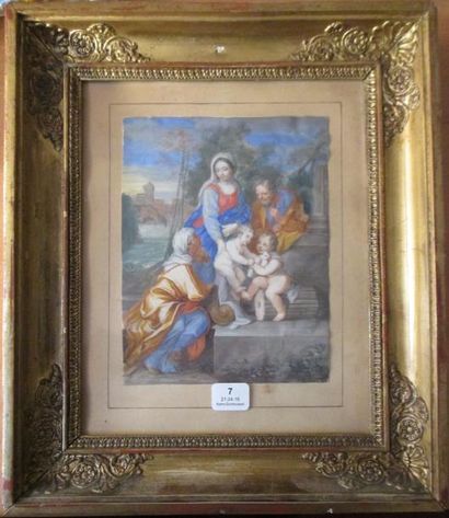 ECOLE FRANCAISE La Sainte Famille
Gouache sur papier
16x12 cm