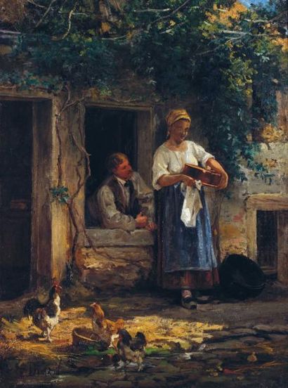 Emile DAMERON (1848-1908) Conversation galante.

Huile sur toile, signée en bas à...