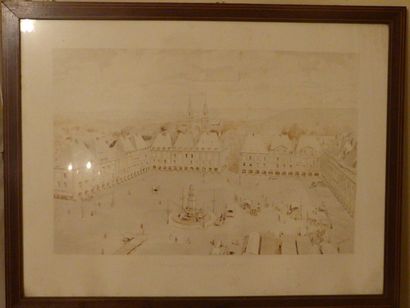 Ch. FLOQUET "Charleville, la place ducale 1924" 

encre brune signée

48 x 64 cm...