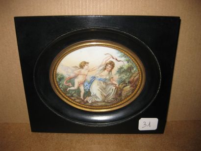 HAUFFMAN Angelica (1740-1807). D'après. "Cupidon désarmé par Vénus" 13,5 x 15,5 cm...