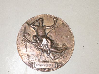 null [Paris, 1900] Médaille commémorative en bronze gravée par CHAPLAIN Exposition...