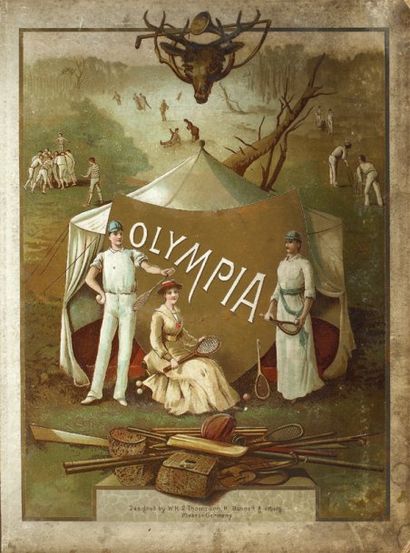 null Album de photographies, OLYMPIA, Allemagne vers 1880-1890, relié en cuir, avec...
