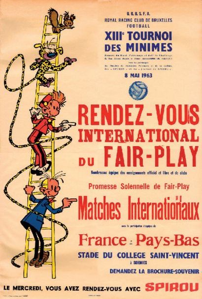 FRANQUIN 3 affiches Affiche tournoi des minimes, 8 mai 1963 Affiche tournoi des minimes,...