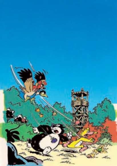 WALLY Chlorophylle, 1987 Bleu de coloriage avec film pour la couverture du tome 12,...