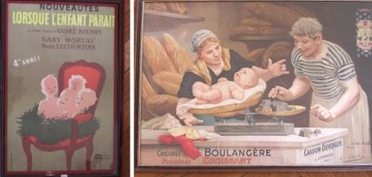 null Chromolithographie Le bon poids d'après Léon Olivié, publicité Chicorée Boulangère...