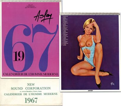 ASLAN Calendrier de l'homme moderne 1967 New sound corporation (suisse) Illustré...