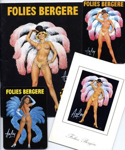 ASLAN Folies Bergères Très rare ensemble composé d'une invitation personnelle d'Alain...