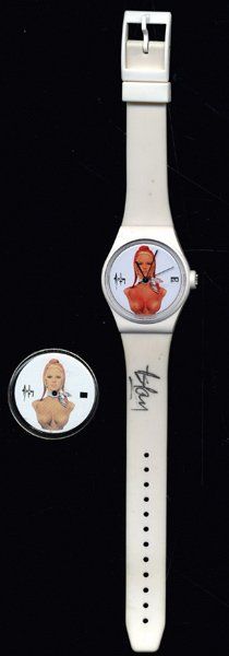 ASLAN Montre à l'effigie de Brigitte Bardot en Marianne signée sur le bracelet. On...