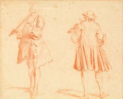 LANCRET Nicolas (Paris 1690 - id. ; 1743) "Violoniste debout et de trois-quart, violoniste...