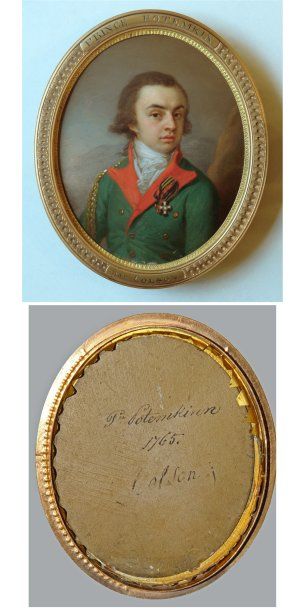 ECOLE FRANCAISE du XVIIIème siècle. MINIATURE ovale sur tôle "Portrait du Prince...