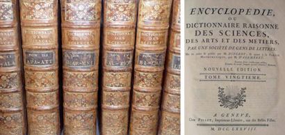 DIDEROT ET D'ALEMBERT : Dictionnaire raisonné des Sciences. Genève, Pellet, 1775-...