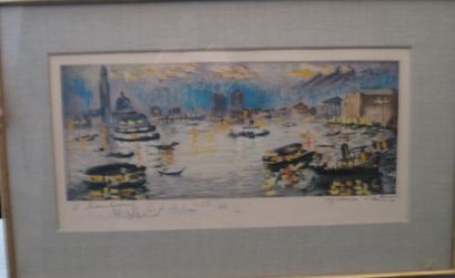 HAMBOURG André (1909-1999) "Venise" Lithographie, justifiée E.A, signée en bas à...