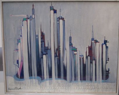 CHAPELLE Suzanne (XXe) "NewYork - 1967" Huile sur toile, signée en bas à droite....