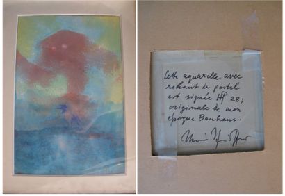 PFEIFFER Hans (1907-1952) "Composition" Aquarelle et pastel, monogrammé en bas à...