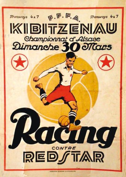 null Racing- Red Star, Championnat d'Alsace au stade Kibitzenau (Strasbourg) Affiche...