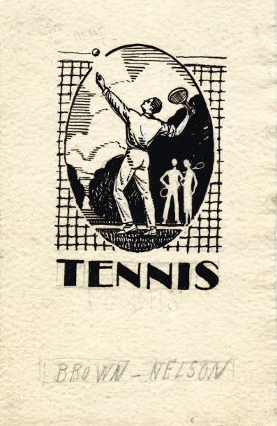 Xavier JOSSO (1894-1983) Joueur de tennis au service (Projet de publicité pour Nelson-Brown)...