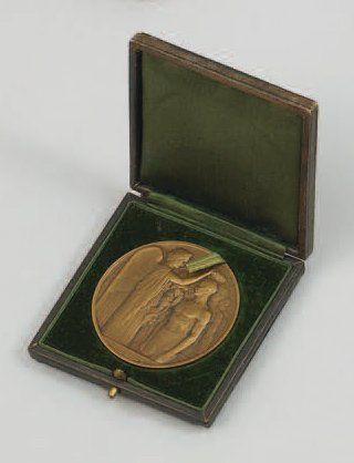 null [Paris, 1924] Médaille en bronze de participant gravée par Raoul BENARD dans...