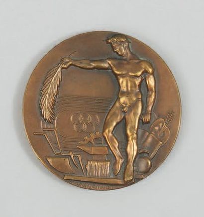 null [Paris, 1924] Médaille d'honneur en bronze, Jeunesse et Sports, offerte par...