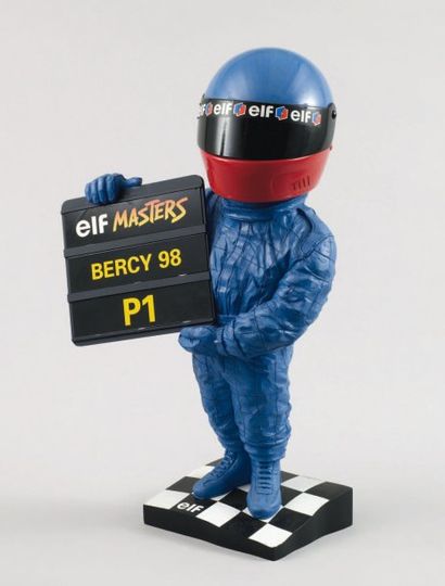 Sports mécaniques Elf Masters de KARTING, Bercy 1998 Trophée en résine teintée bleue...