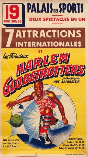 Basket-Ball Les Fabuleux Harlem Globe-Totters présentés à Paris (Palais des Sports,...