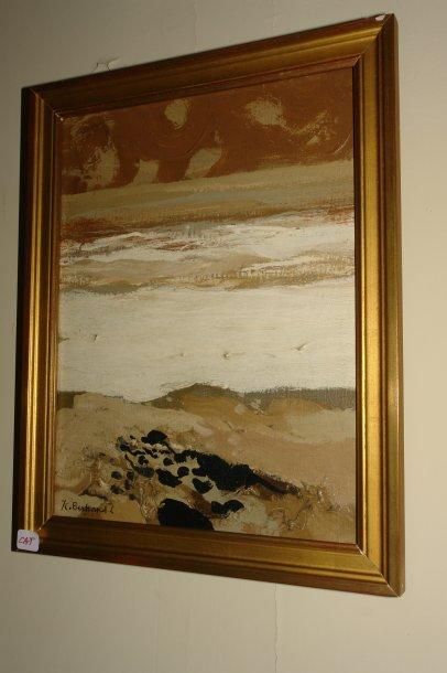 Jean-Claude BERTRAND (1928) Bord de mer. Huile sur toile, signée en bas à gauche....