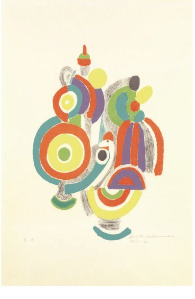 Sonia DELAUNAY (1885-1979) Composition. Sérigraphie, signée en bas à droite, datée,...