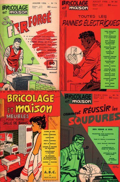 TILLIEUX 10 albums "Bricolage et maison" année 60 illustrés par Tillieux. Etat quasi-neuf...